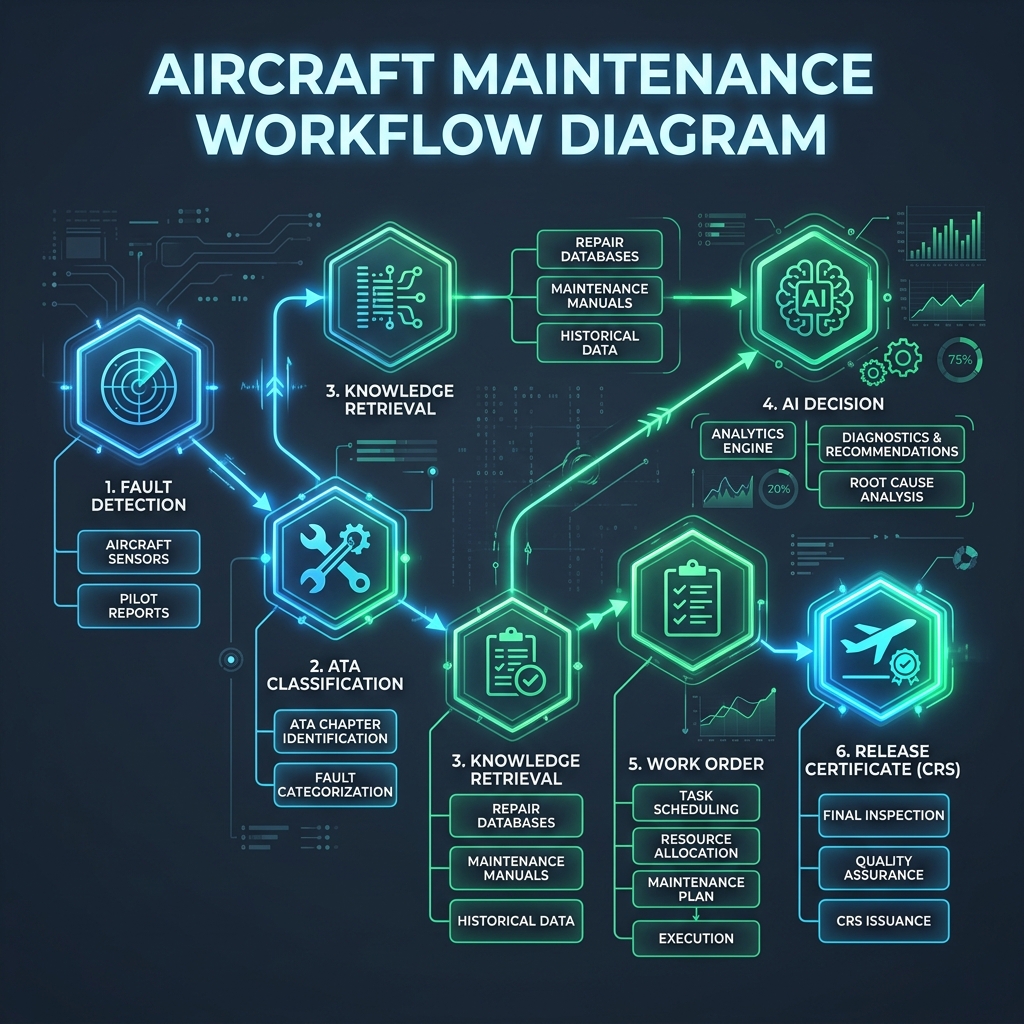 Aviation maintenance workflow diagram